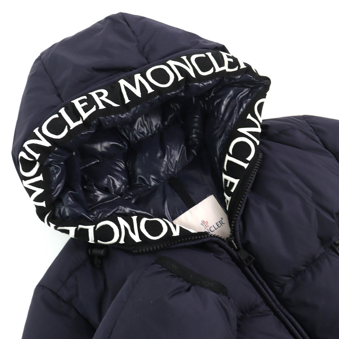 Great MONCLER Down jacket MONTCLA Moncla Logo embroidered hooded jacket Navy 1