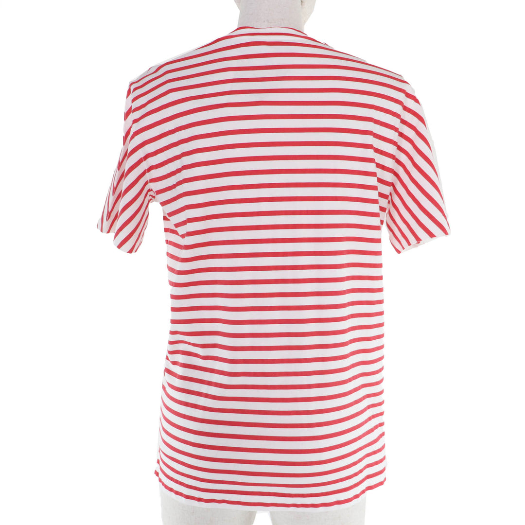 Pristine PRADA Short sleeve T-shirt Triangle logo border pattern Red XS 3590A