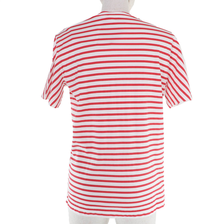 Pristine PRADA Short sleeve T-shirt Triangle logo border pattern Red XS 3590A