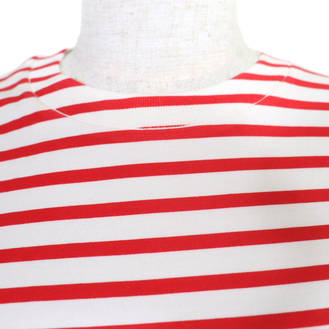 Pristine PRADA Short sleeve T-shirt Triangle logo border pattern Red XS 3590A