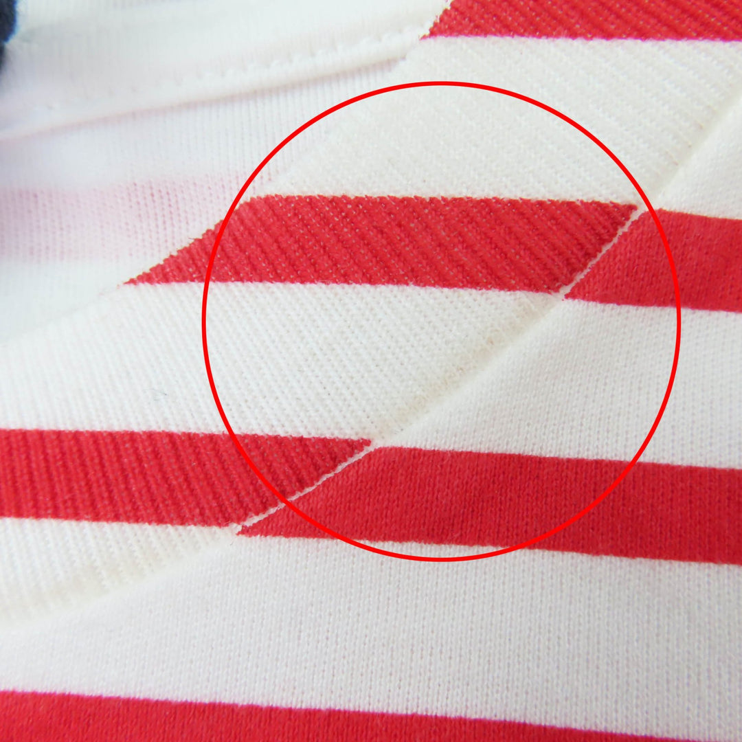Pristine PRADA Short sleeve T-shirt Triangle logo border pattern Red XS 3590A