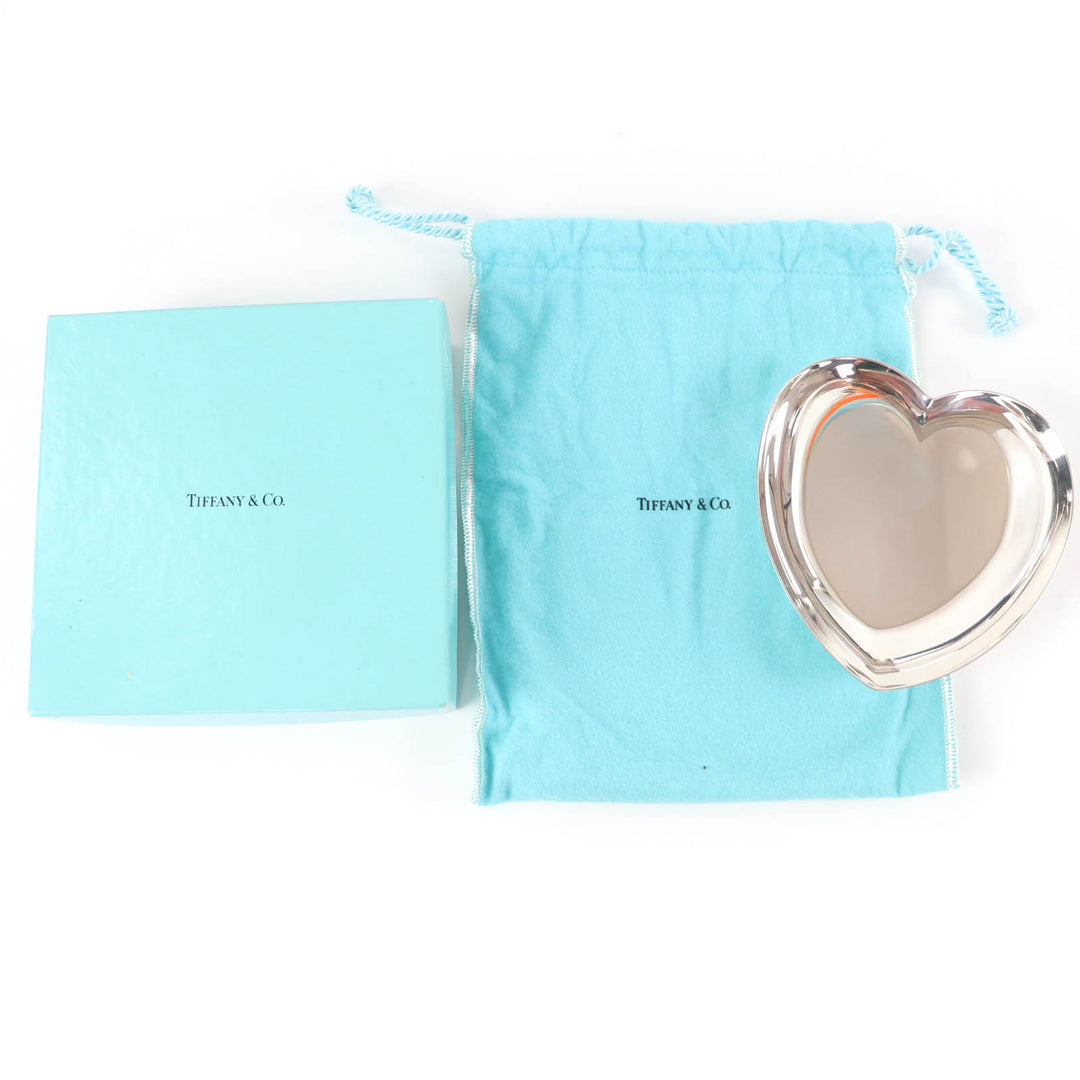 Excellent TIFFANY&Co. dish Silver Tray Heart Plate Silver 925 Women
