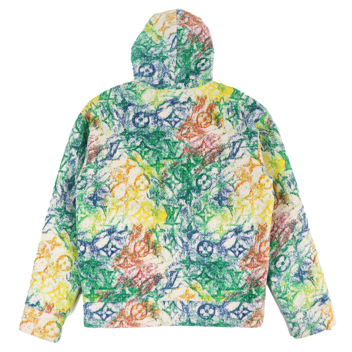 Excellent LOUIS VUITTON hoodie Pastel monogram all-over print velvet pullover S