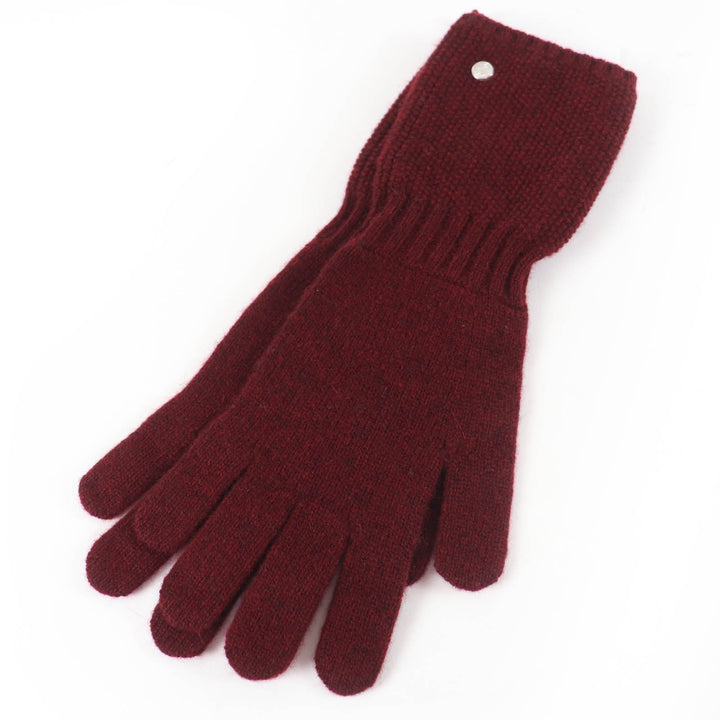 Pristine HERMES Gants Heidi Serie Metal Knit Gloves Bordeaux series cashmere M
