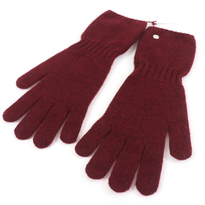 Pristine HERMES Gants Heidi Serie Metal Knit Gloves Bordeaux series cashmere M