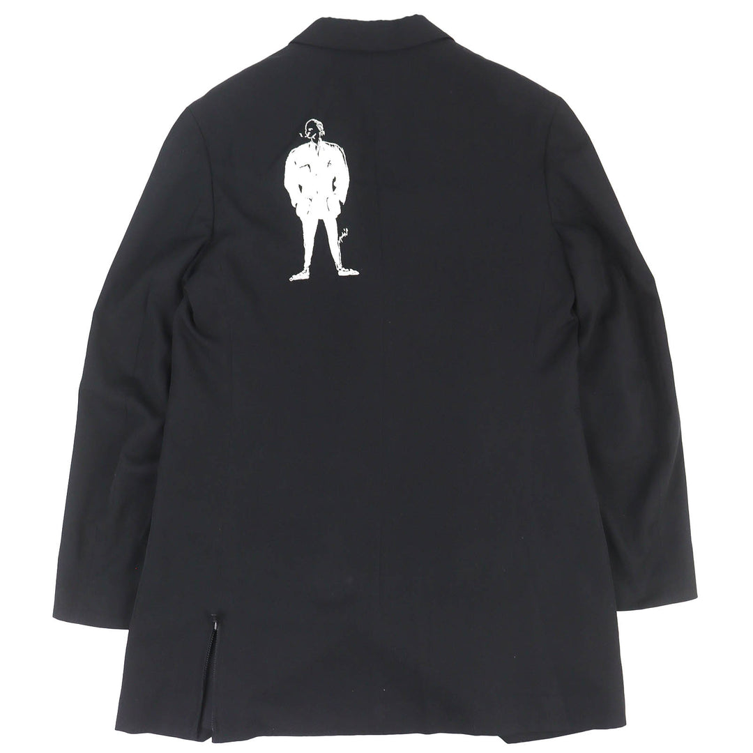 Excellent Yohji Yamamoto POUR HOMME Embroidered jacket single black 2 HX-J46-130