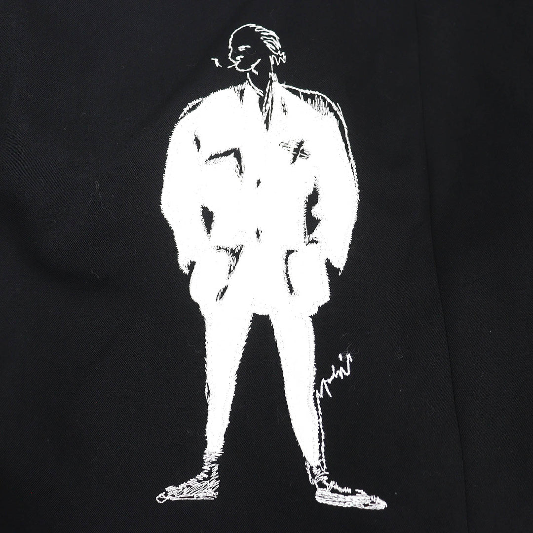 Excellent Yohji Yamamoto POUR HOMME Embroidered jacket single black 2 HX-J46-130