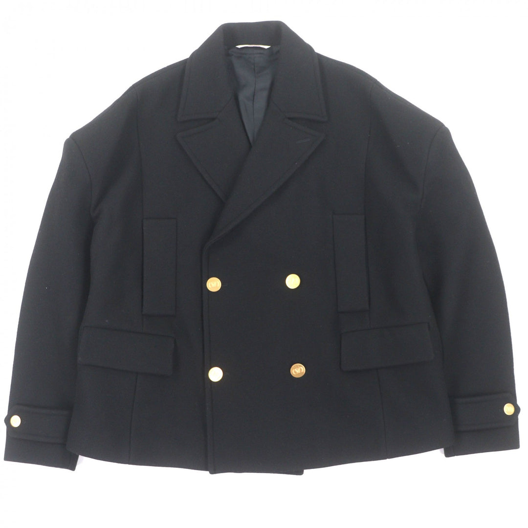 Excellent VALENTINO coat black wool mens 44 1V3CJF068HY