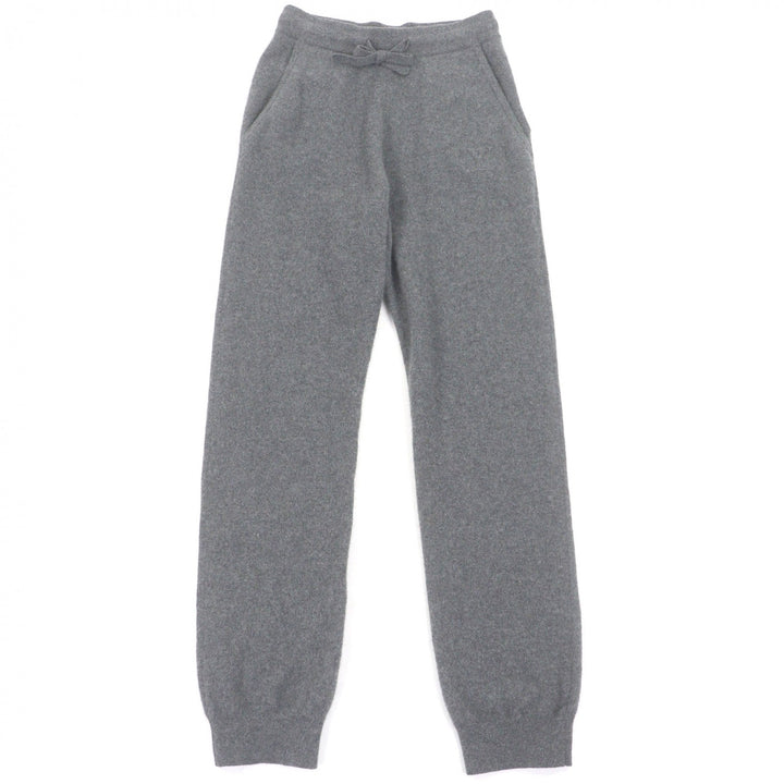 Excellent LOUIS VUITTON Pants LV logo embossed inside-out knit gray