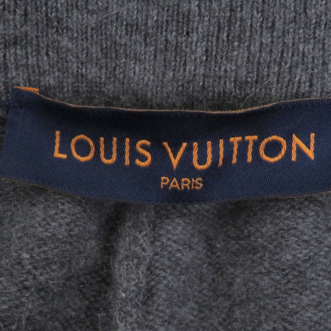 Excellent LOUIS VUITTON Pants LV logo embossed inside-out knit gray