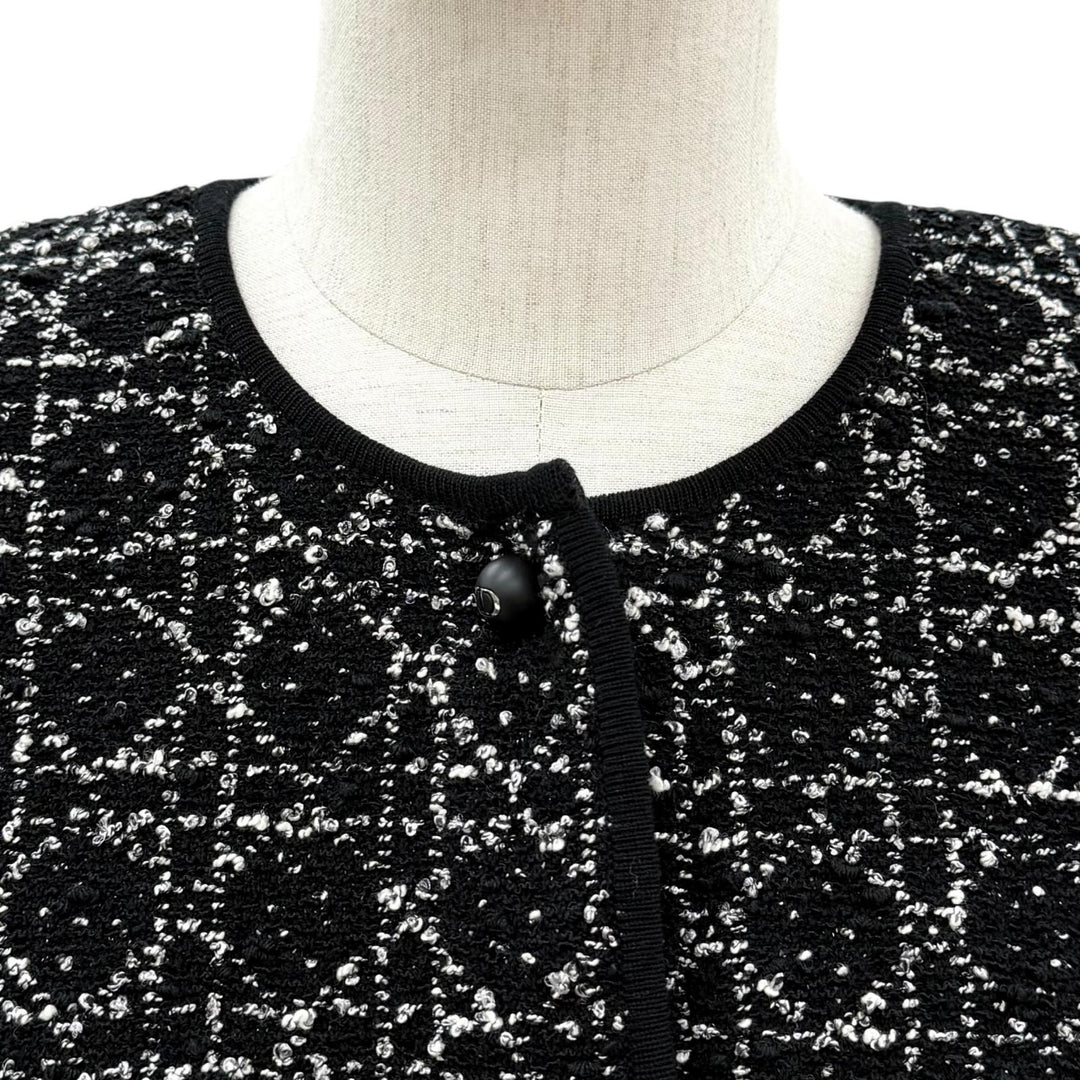 Discounted Excellent Christian Dior Jacket CD logo button fringe black Women 38 614V05A7520