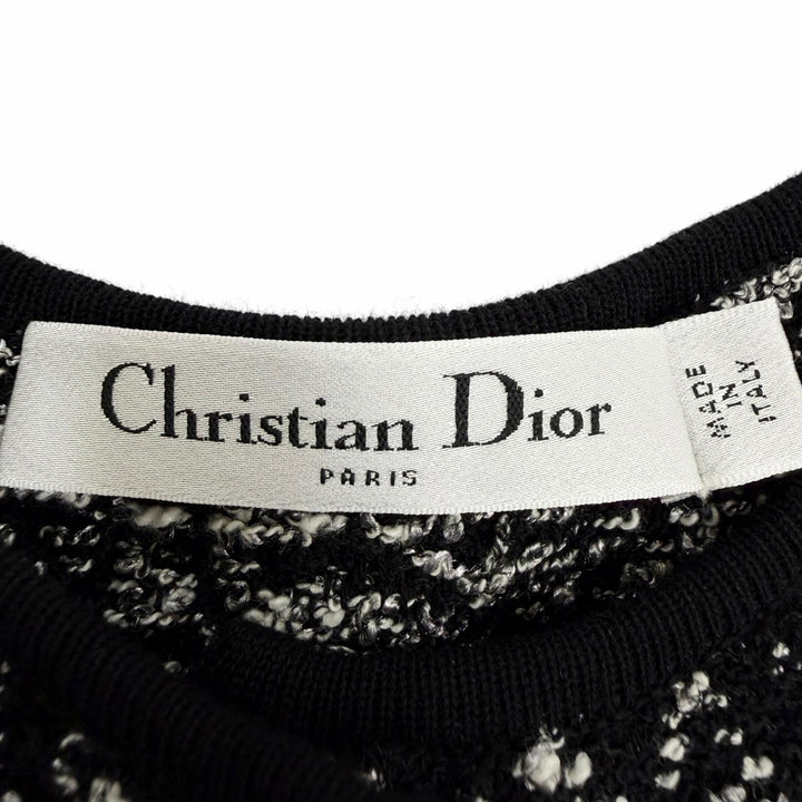 Discounted Excellent Christian Dior Jacket CD logo button fringe black Women 38 614V05A7520
