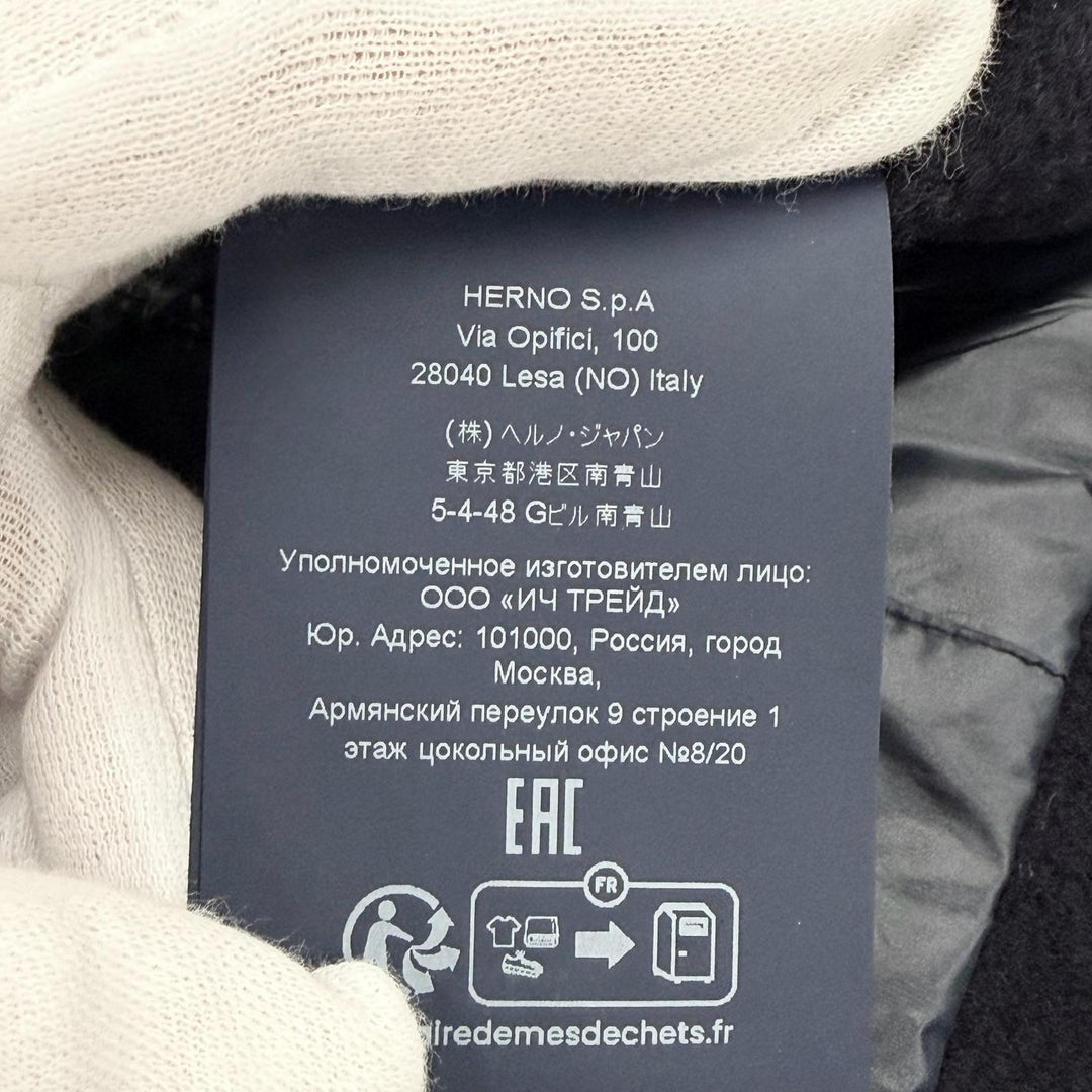 Great Herno coat Stand-collar layered wool padded jacket Navy 44 CA000544D