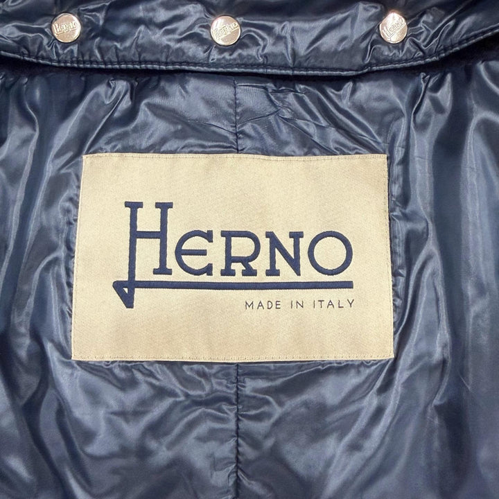 Great Herno coat Stand-collar layered wool padded jacket Navy 44 CA000544D