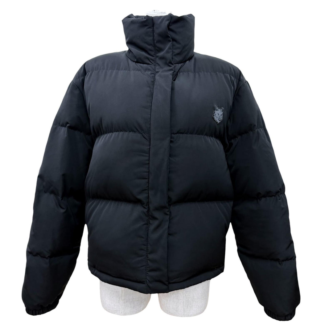 Great MAISON KITSUNE jacket CROPPED PUFFER IN NYLON WITH BOLD FOX HEAD PATCH S