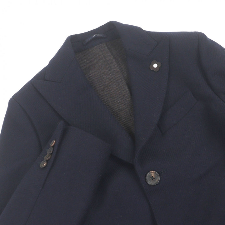 Pristine LARDINI Chester coat Boutonniere Navy wool mens 48 IL23678A
