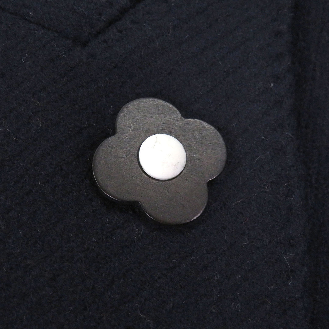 Pristine LARDINI Chester coat Boutonniere Navy wool mens 48 IL23678A
