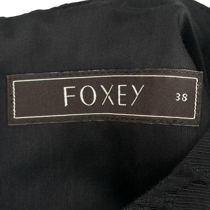 Pristine FOXEY one piece Jacquard woven floral sleeveless top black 38 33069