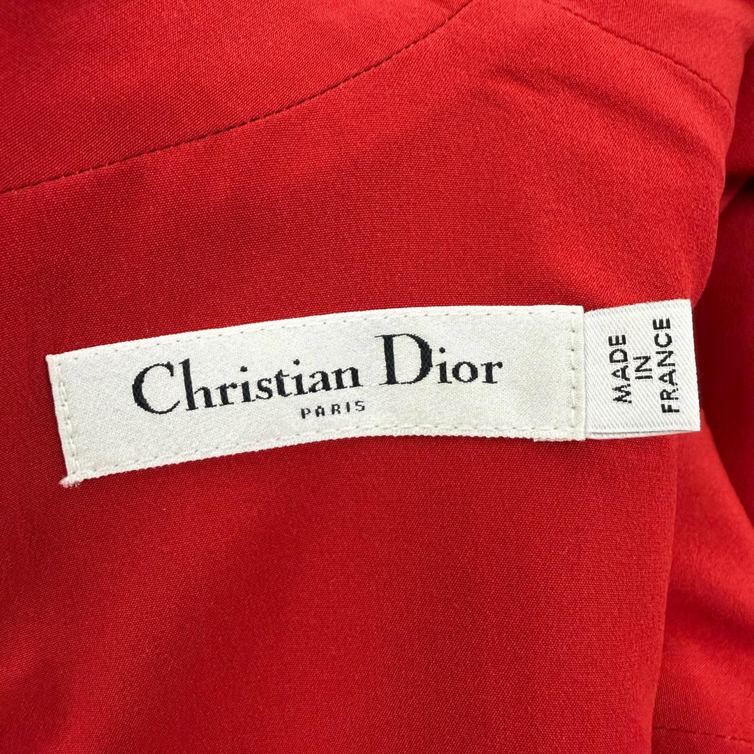 Excellent Christian Dior one piece CD logo faux pearl button belt included 44