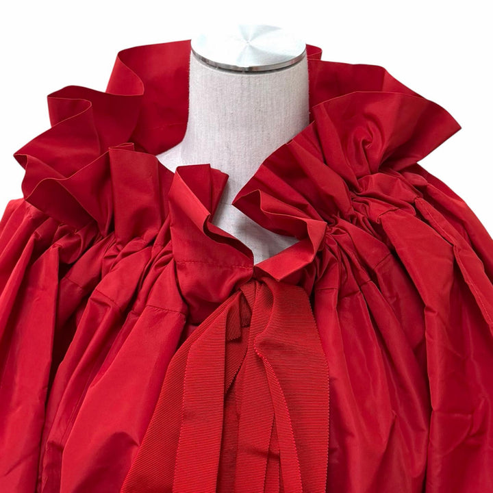 Excellent PATOU blouse Drawstring puff sleeve top Red polyester 34 TO0170011308R
