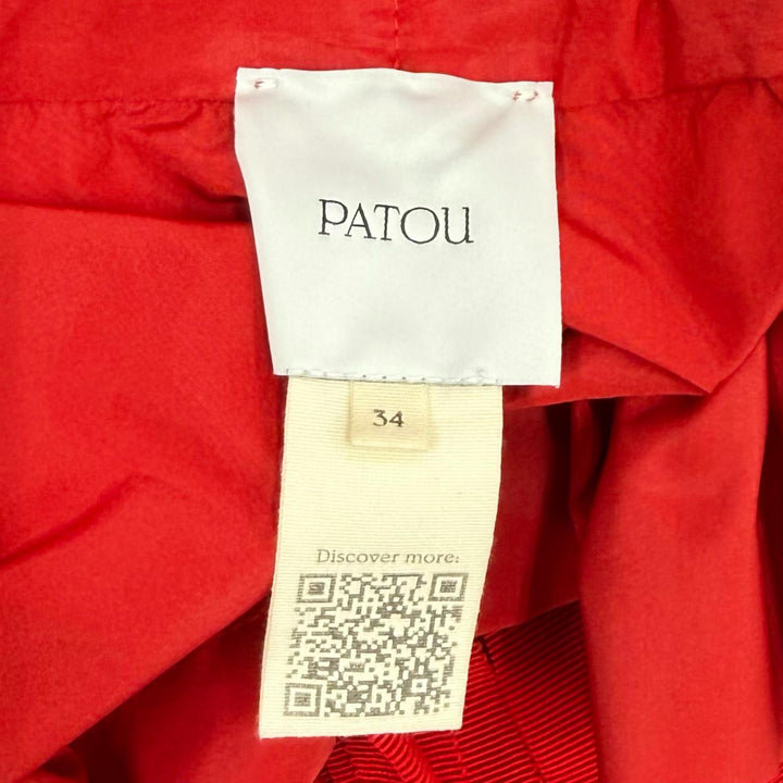 Excellent PATOU blouse Drawstring puff sleeve top Red polyester 34 TO0170011308R