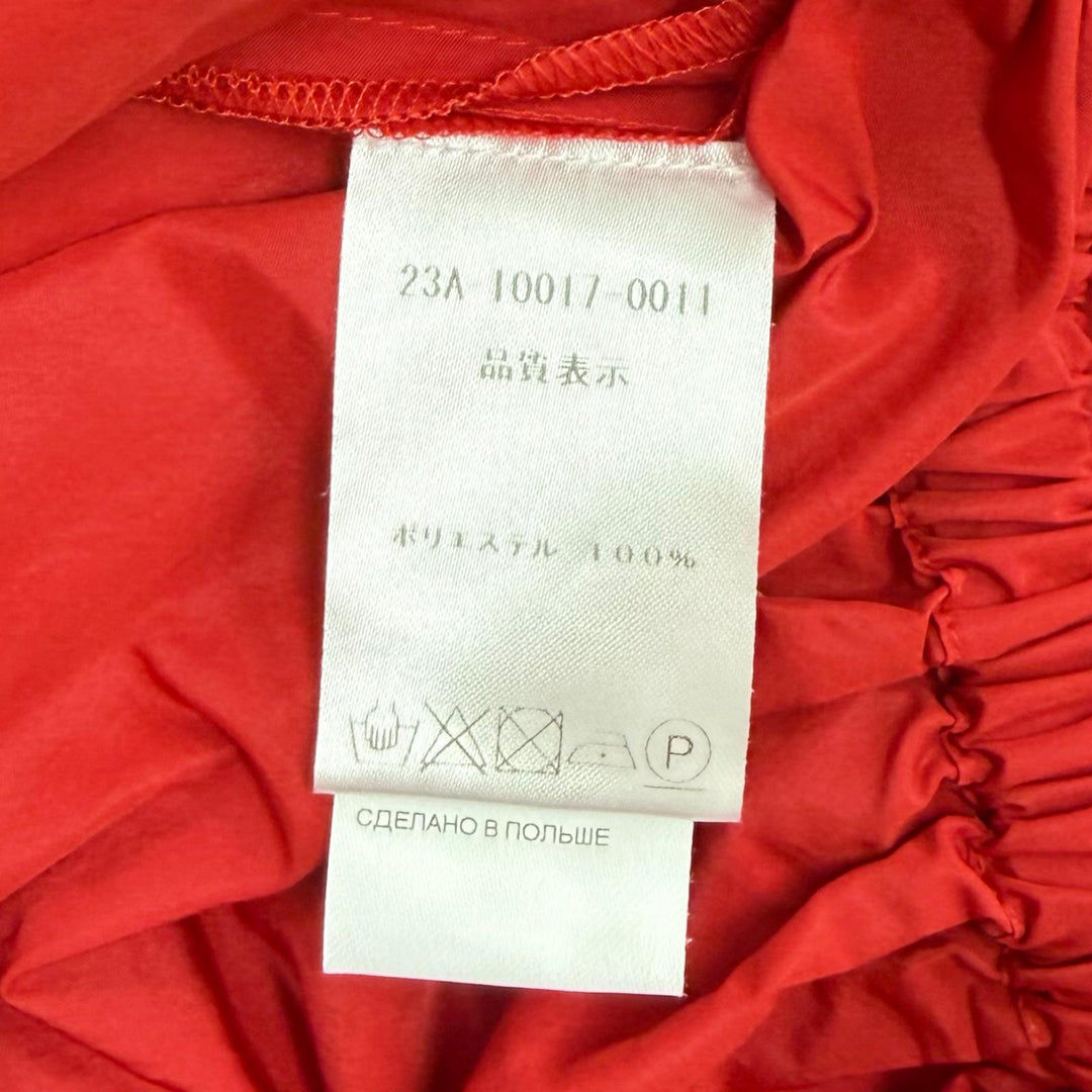 Excellent PATOU blouse Drawstring puff sleeve top Red polyester 34 TO0170011308R