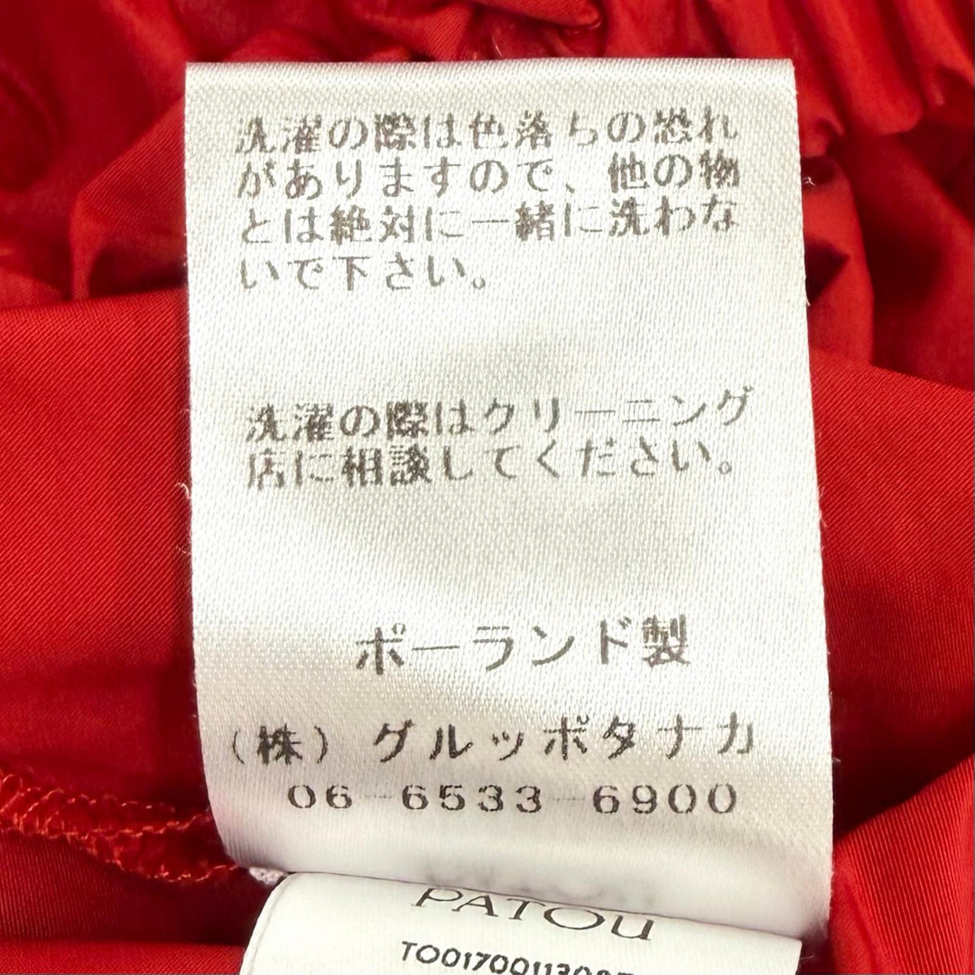 Excellent PATOU blouse Drawstring puff sleeve top Red polyester 34 TO0170011308R