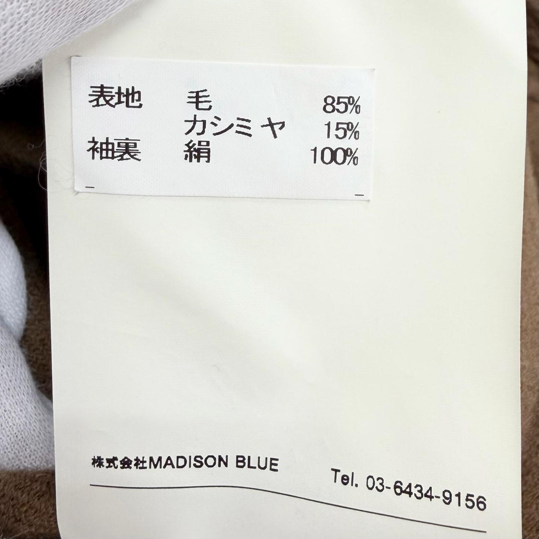 Excellent MADISONBLUE PEARL CHESTER COAT Pearl Button Long Double Brown