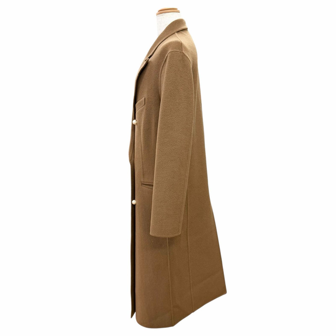 Excellent MADISONBLUE PEARL CHESTER COAT Pearl Button Long Double Brown