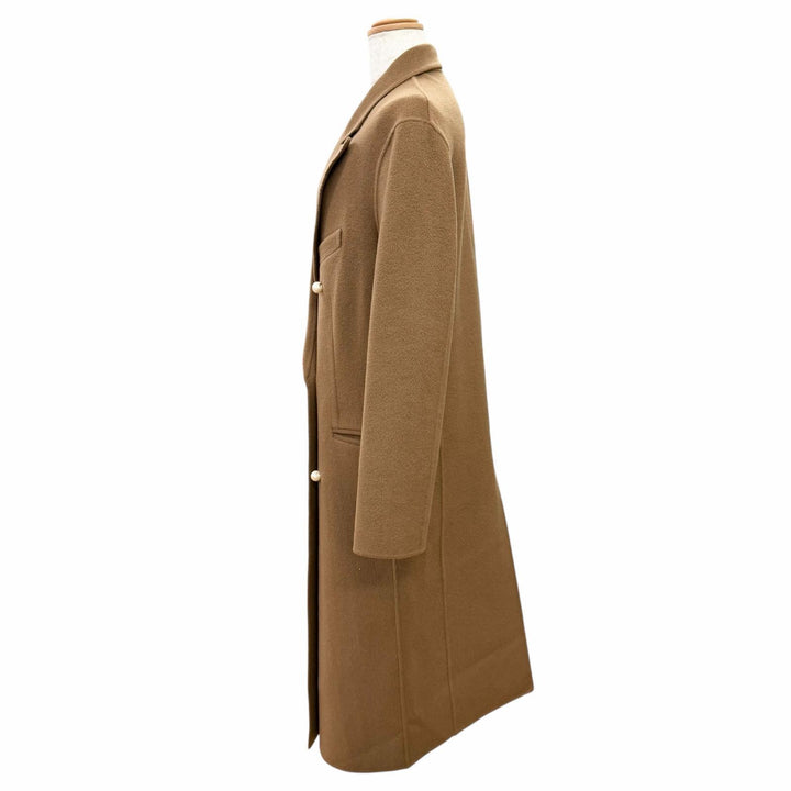 Excellent MADISONBLUE PEARL CHESTER COAT Pearl Button Long Double Brown