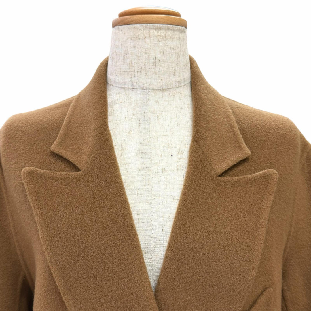 Excellent MADISONBLUE PEARL CHESTER COAT Pearl Button Long Double Brown