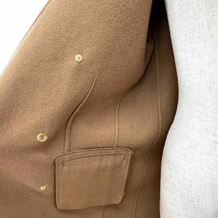 Excellent MADISONBLUE PEARL CHESTER COAT Pearl Button Long Double Brown