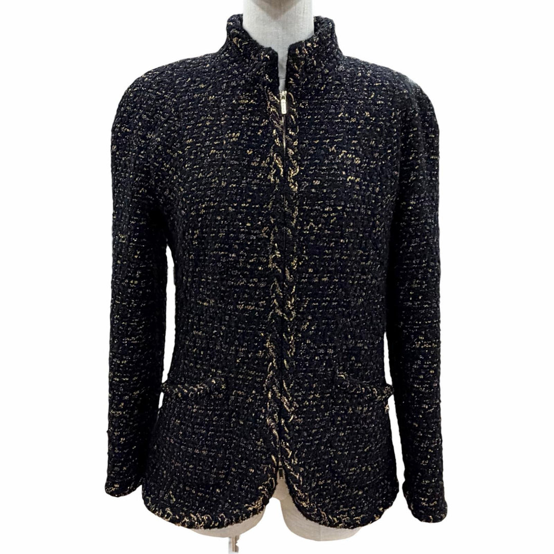 Excellent CHANEL Jacket black wool Women 38 P61813V47066