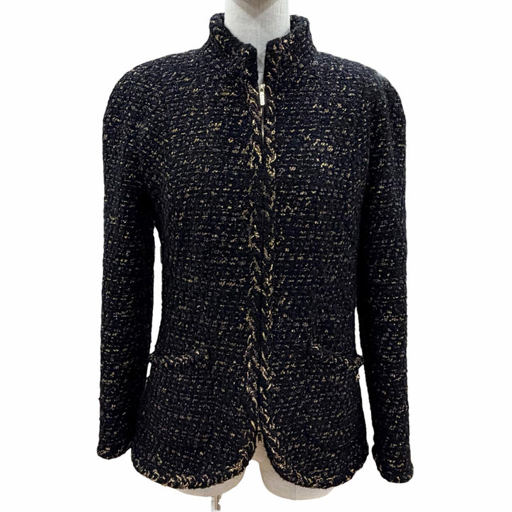 Excellent CHANEL Jacket black wool Women 38 P61813V47066