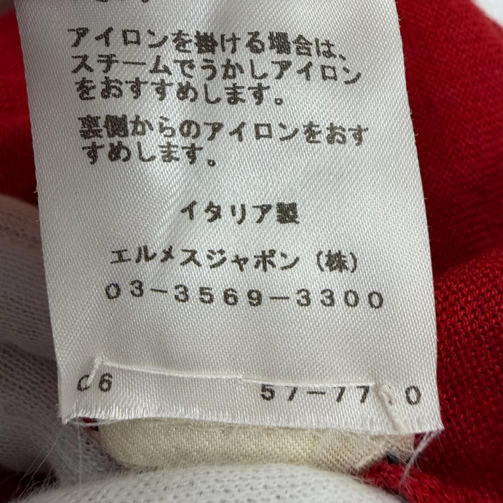 Excellent HERMES knit Crew neck, 7/8 sleeve Red cashmere Women 34 57-7710
