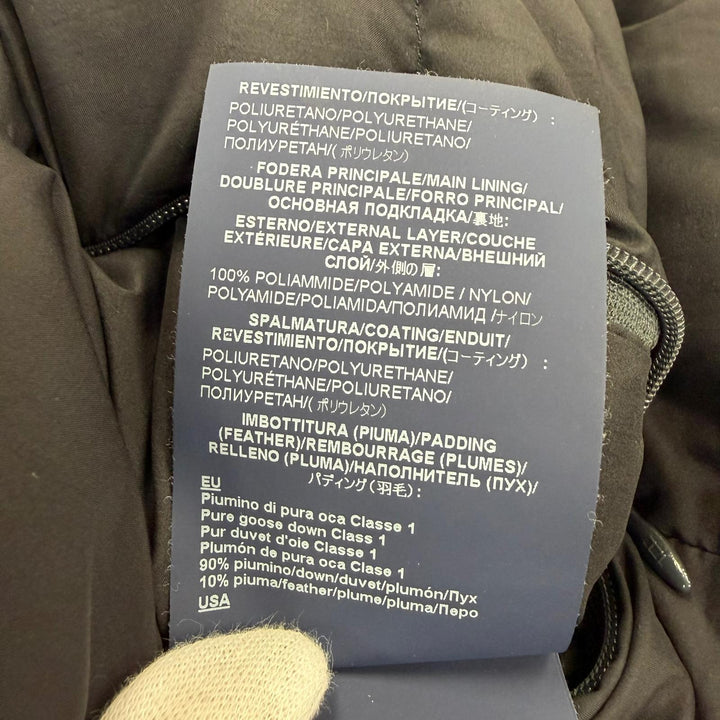 Great Herno down coat Switching design with hood Navy wool Women 40 PI0848D