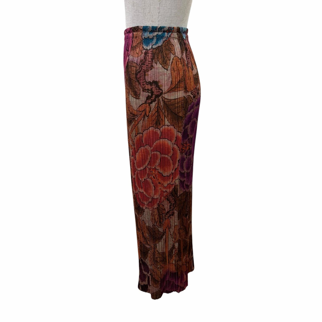 Great PLEATS PLEASE Long skirt Floral design, long length 2 PP84-JG713