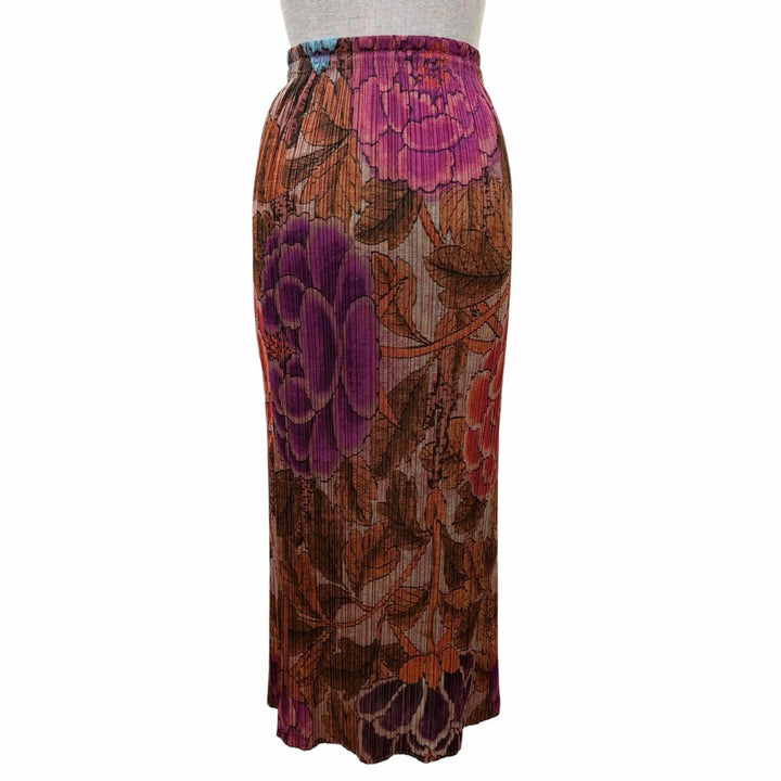 Great PLEATS PLEASE Long skirt Floral design, long length 2 PP84-JG713