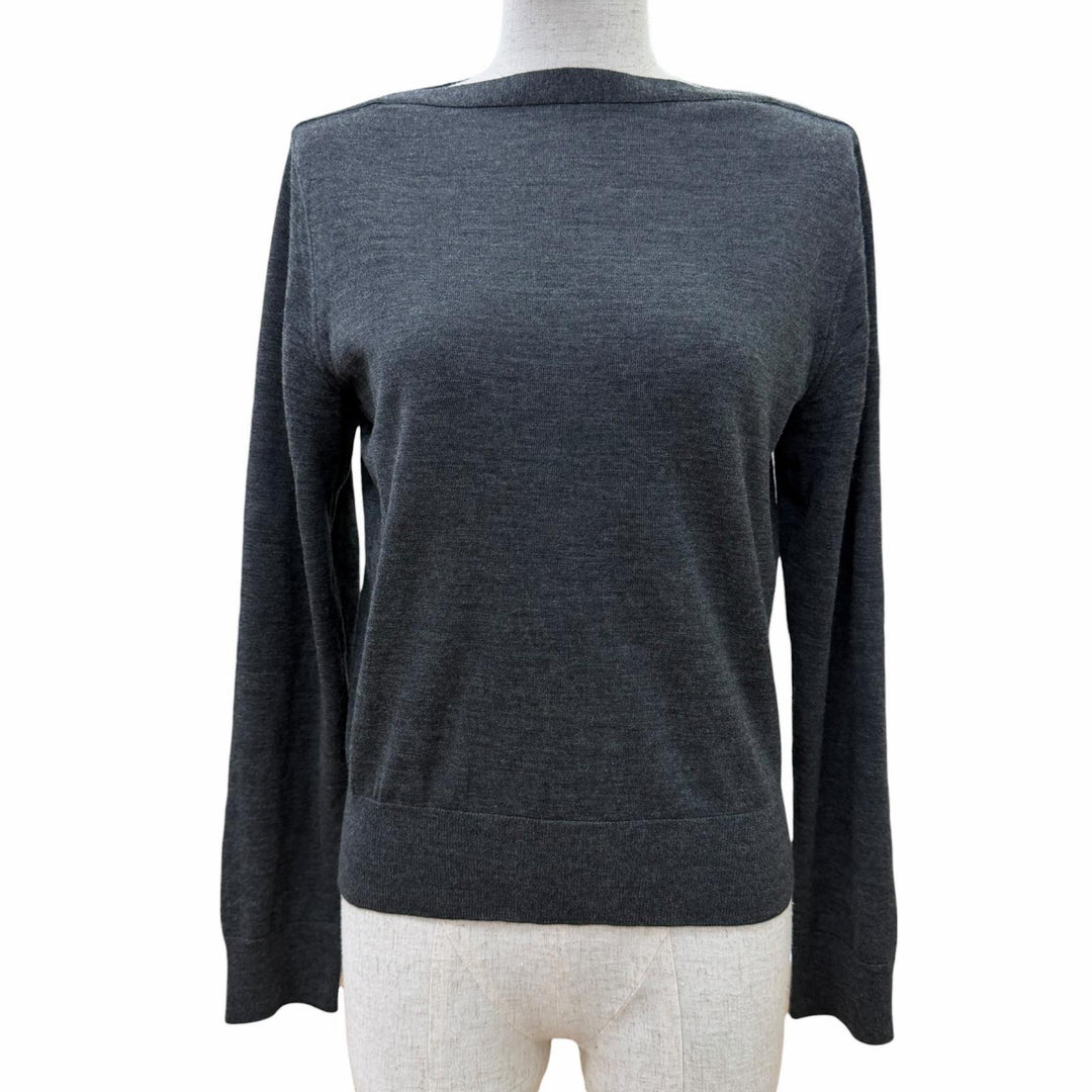 Excellent CELINE knit Hedi Slimane era boat neck long sleeve gray M 2A525395D