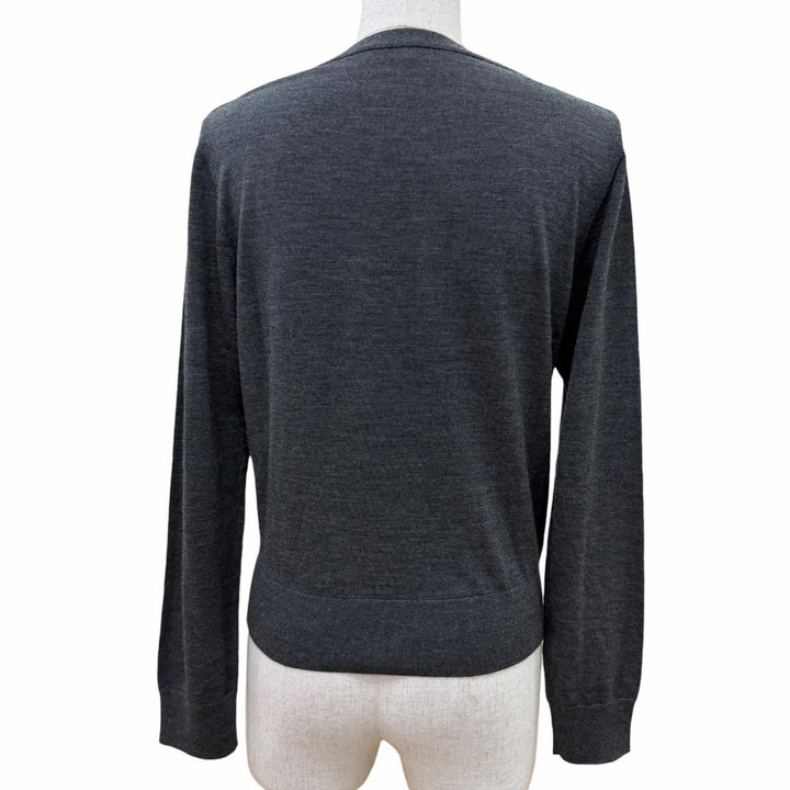 Excellent CELINE knit Hedi Slimane era boat neck long sleeve gray M 2A525395D