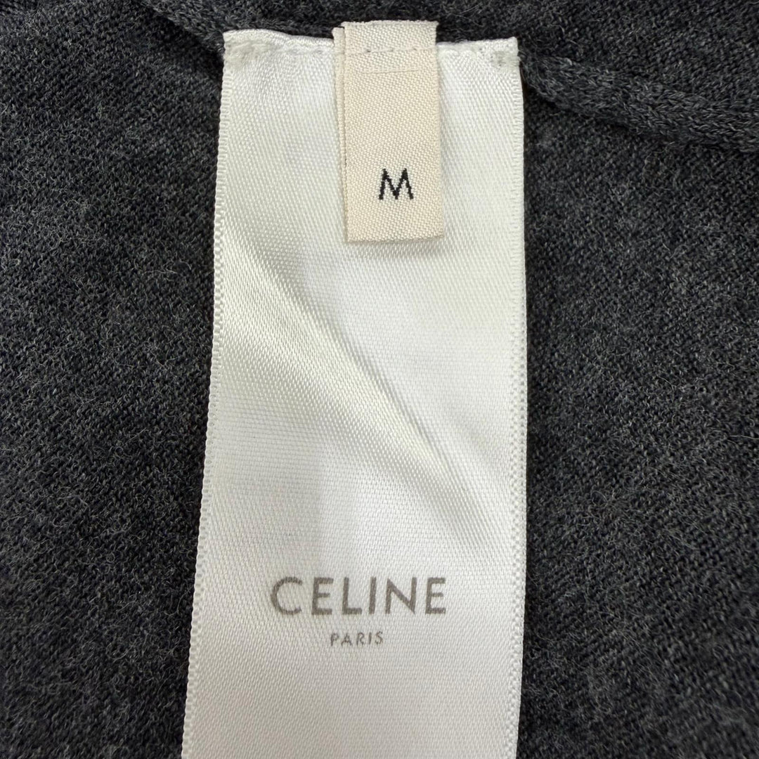 Excellent CELINE knit Hedi Slimane era boat neck long sleeve gray M 2A525395D