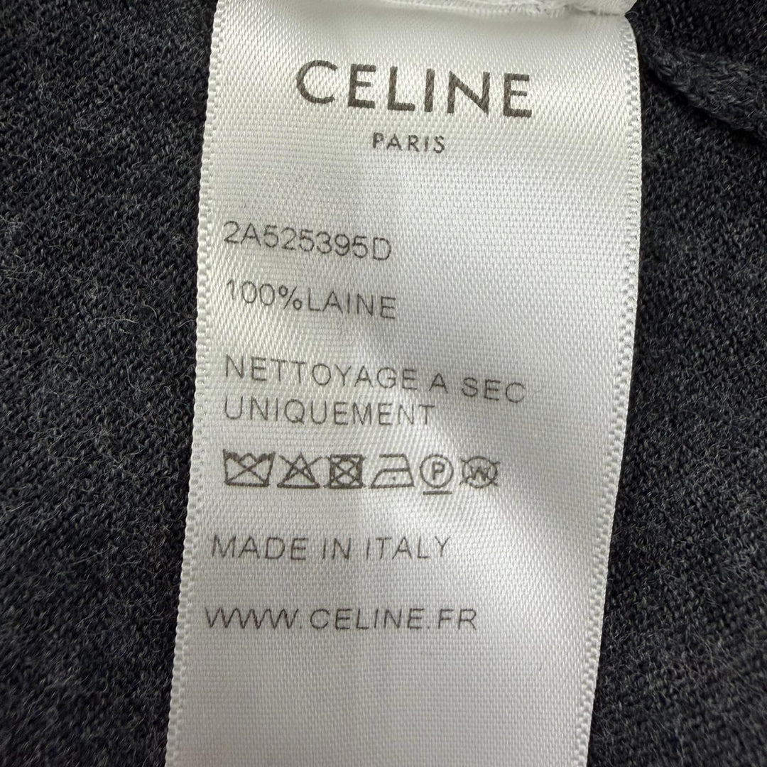 Excellent CELINE knit Hedi Slimane era boat neck long sleeve gray M 2A525395D