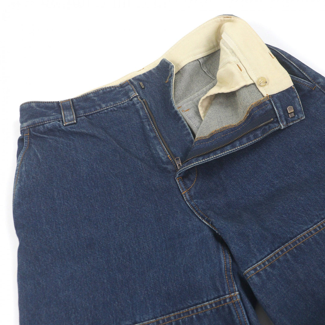 Excellent GUCCI Denim pants Distressed, label-covered cargo cotton jeans
