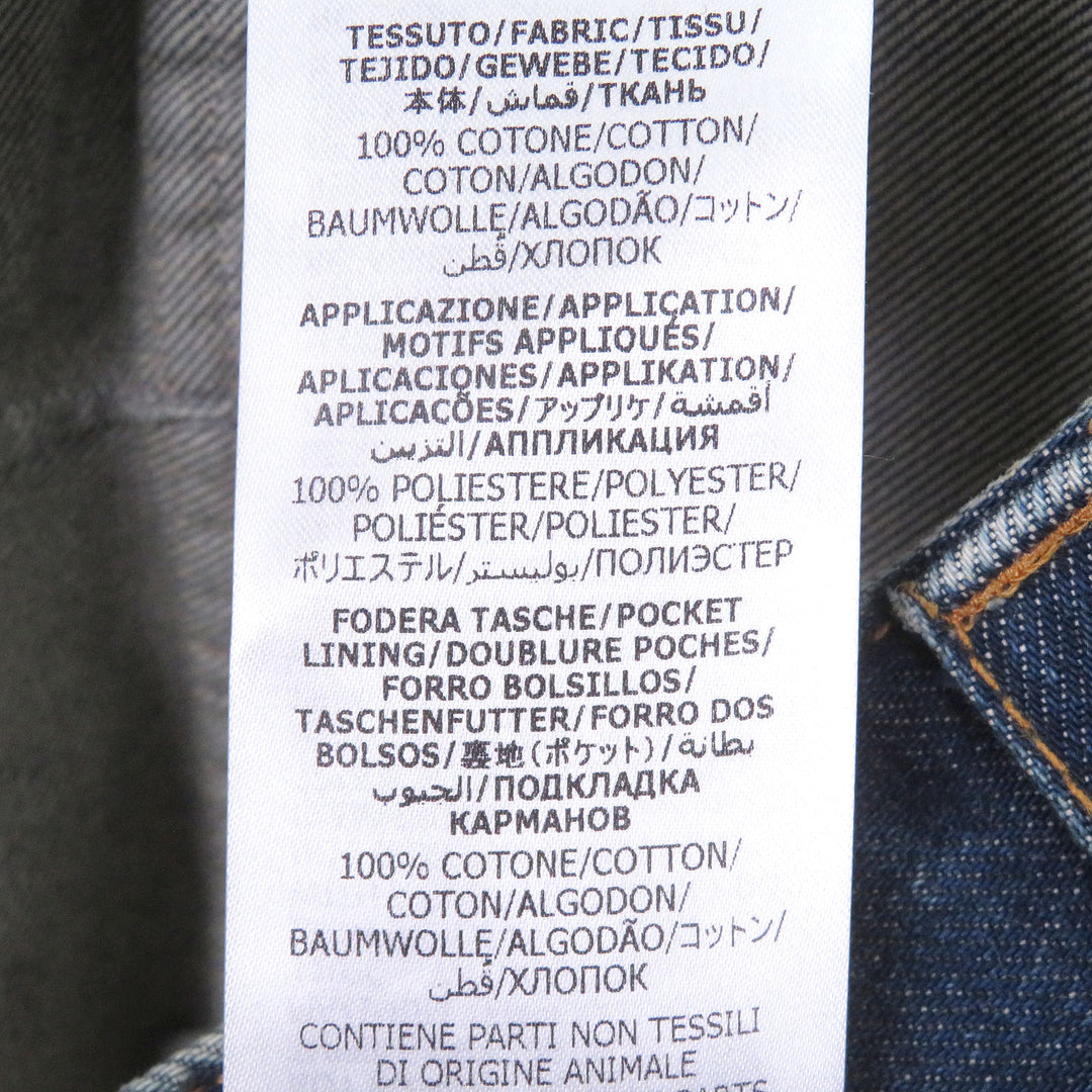 Excellent GUCCI Denim pants Distressed, label-covered cargo cotton jeans