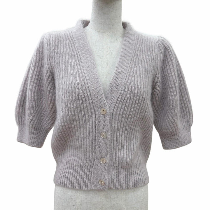 Excellent CELINE cardigan Short Sleeve Knit purple mohair Women M 2A60X377N