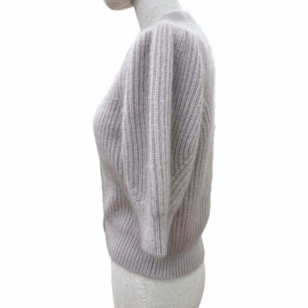 Excellent CELINE cardigan Short Sleeve Knit purple mohair Women M 2A60X377N