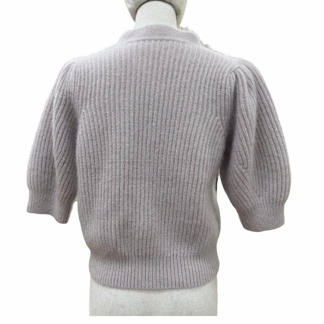 Excellent CELINE cardigan Short Sleeve Knit purple mohair Women M 2A60X377N