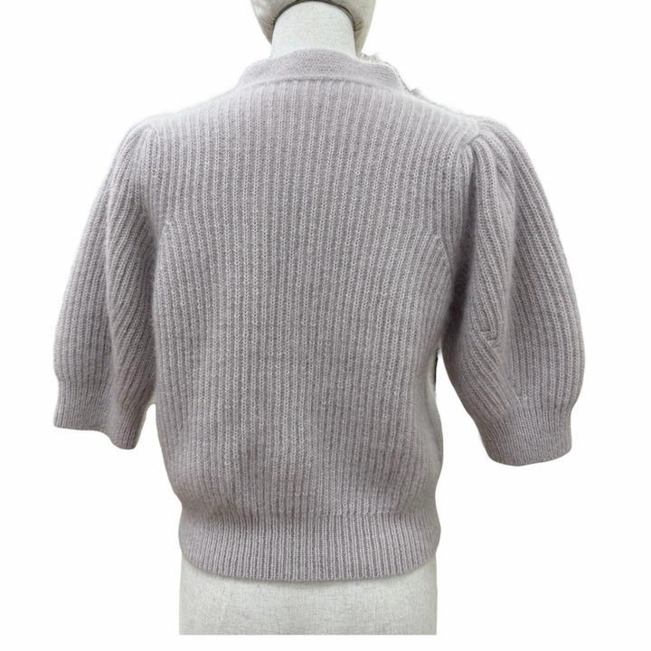 Excellent CELINE cardigan Short Sleeve Knit purple mohair Women M 2A60X377N