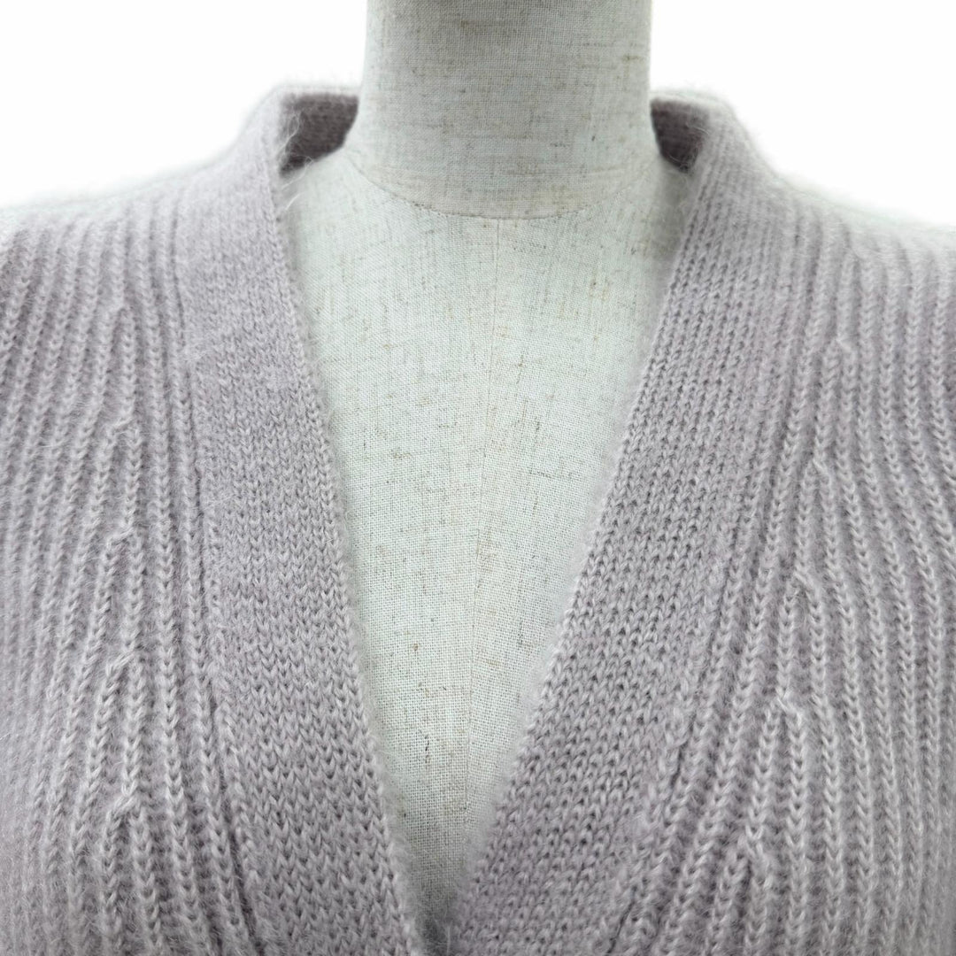 Excellent CELINE cardigan Short Sleeve Knit purple mohair Women M 2A60X377N