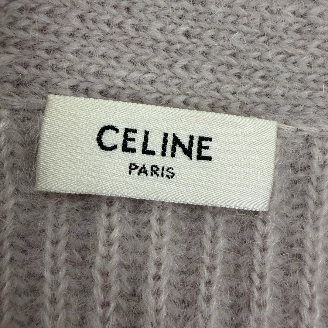 Excellent CELINE cardigan Short Sleeve Knit purple mohair Women M 2A60X377N